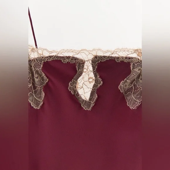 ZARA ~ Satin Lace asymmetric Slip Dress - Picture 6 of 13